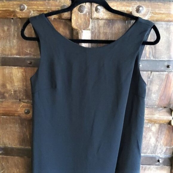 Wide leg cropped black overalls, jumpsuit, contemporary, minimalist - Picture 4 of 9